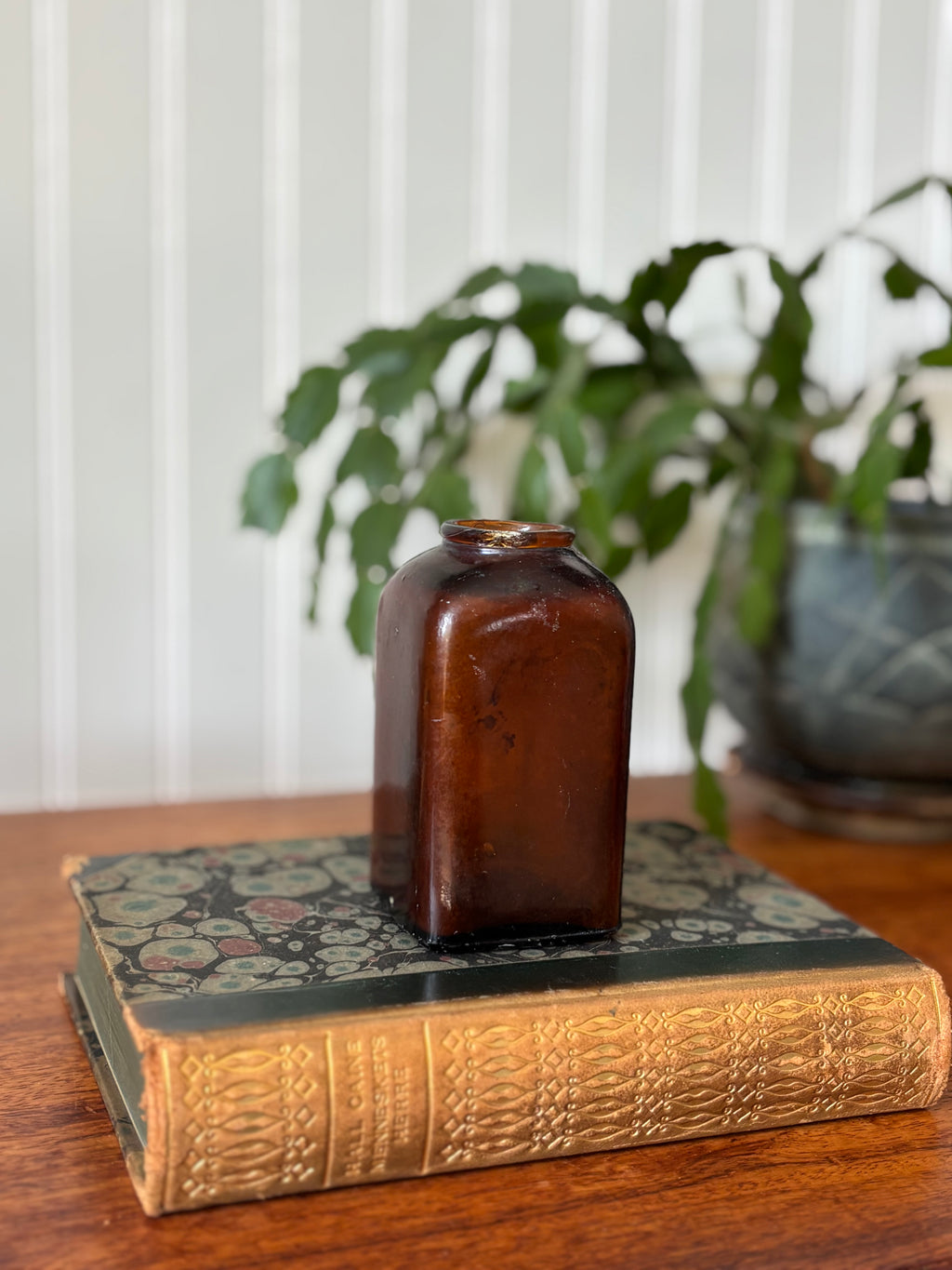 Vintage Brown Glass Apothecary Bottle