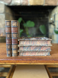 Antique Marbled Leather-Bound Books