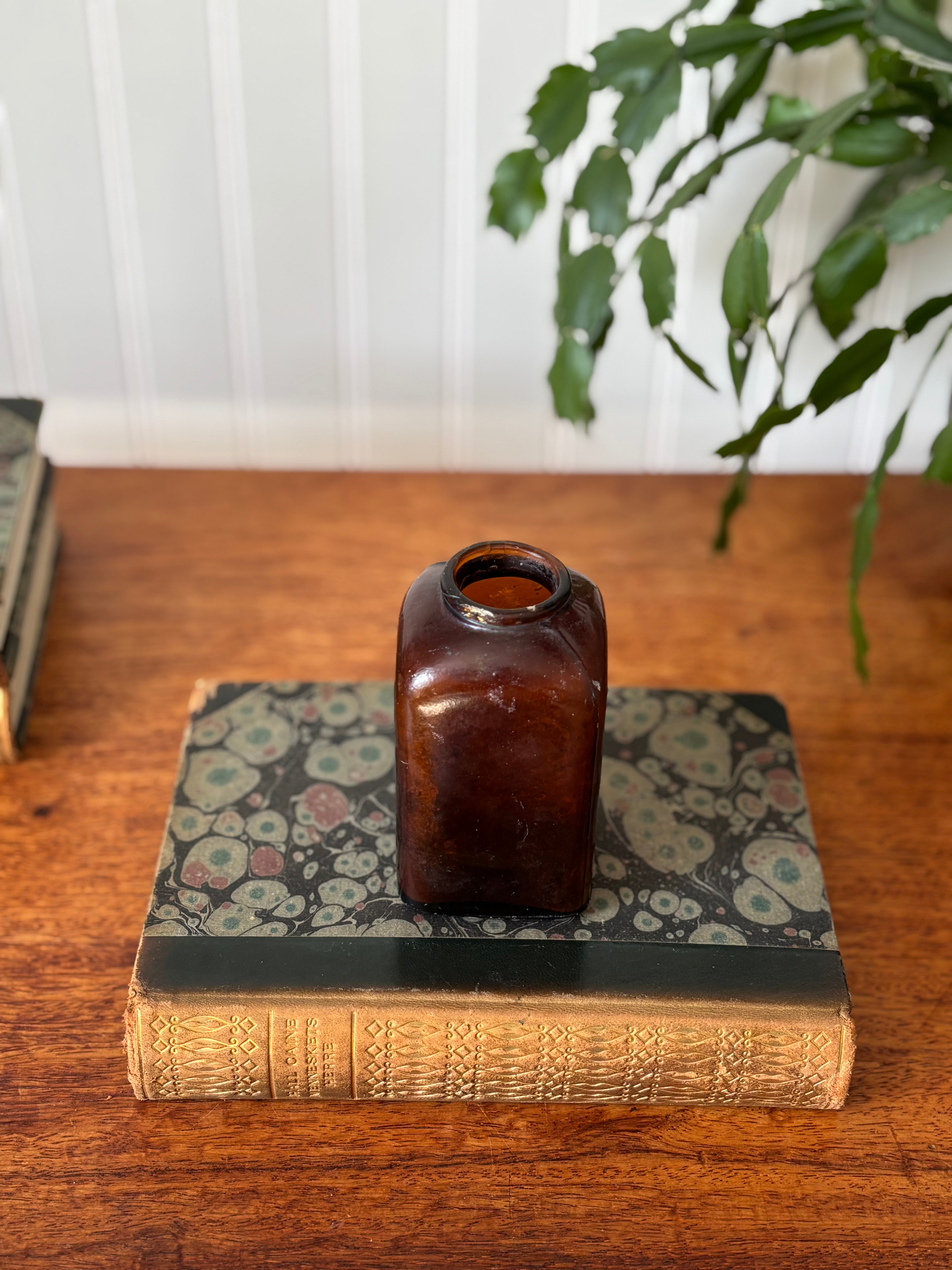 Vintage Brown Glass Apothecary Bottle