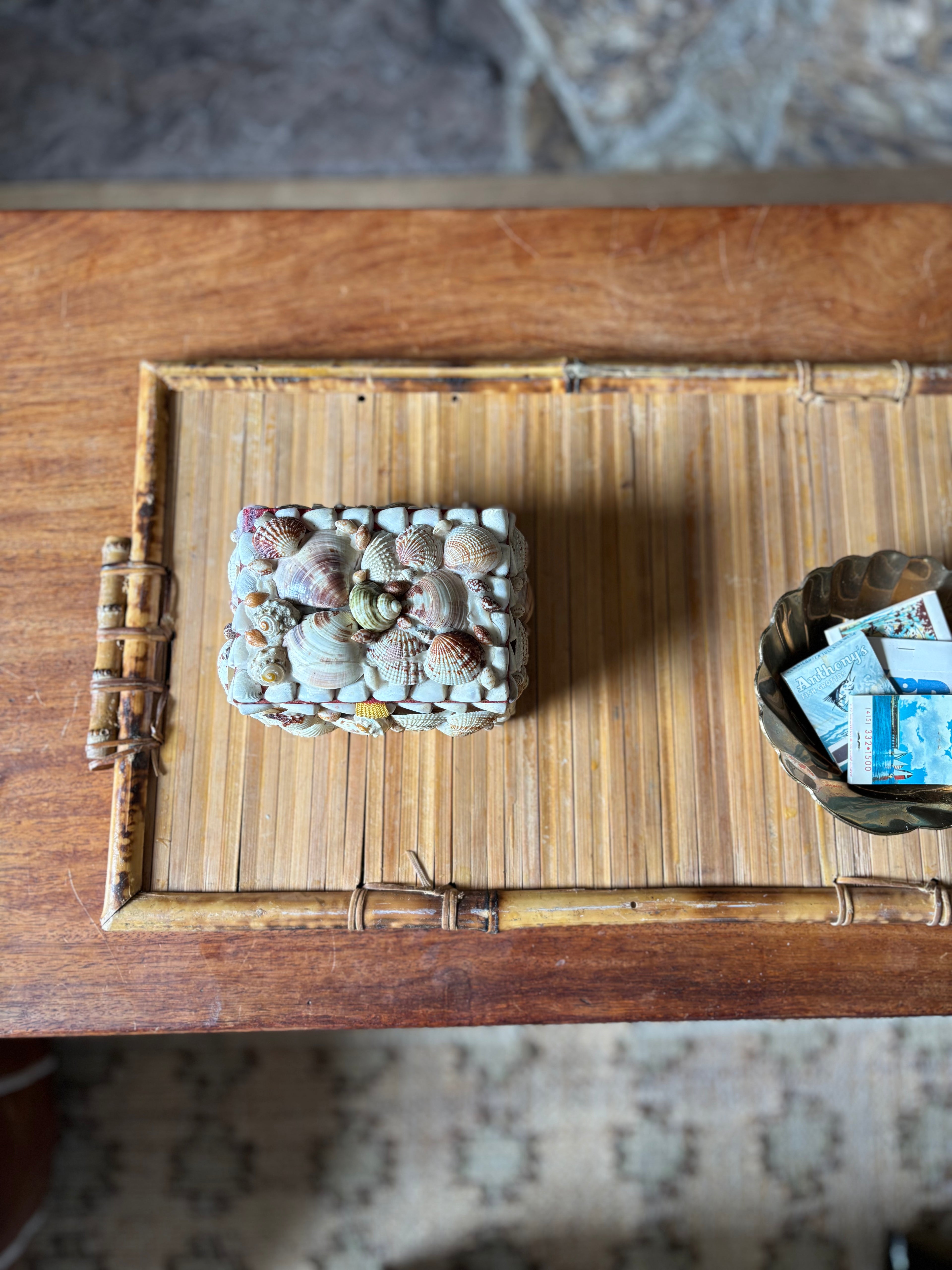 Vintage Bamboo Rattan Tray