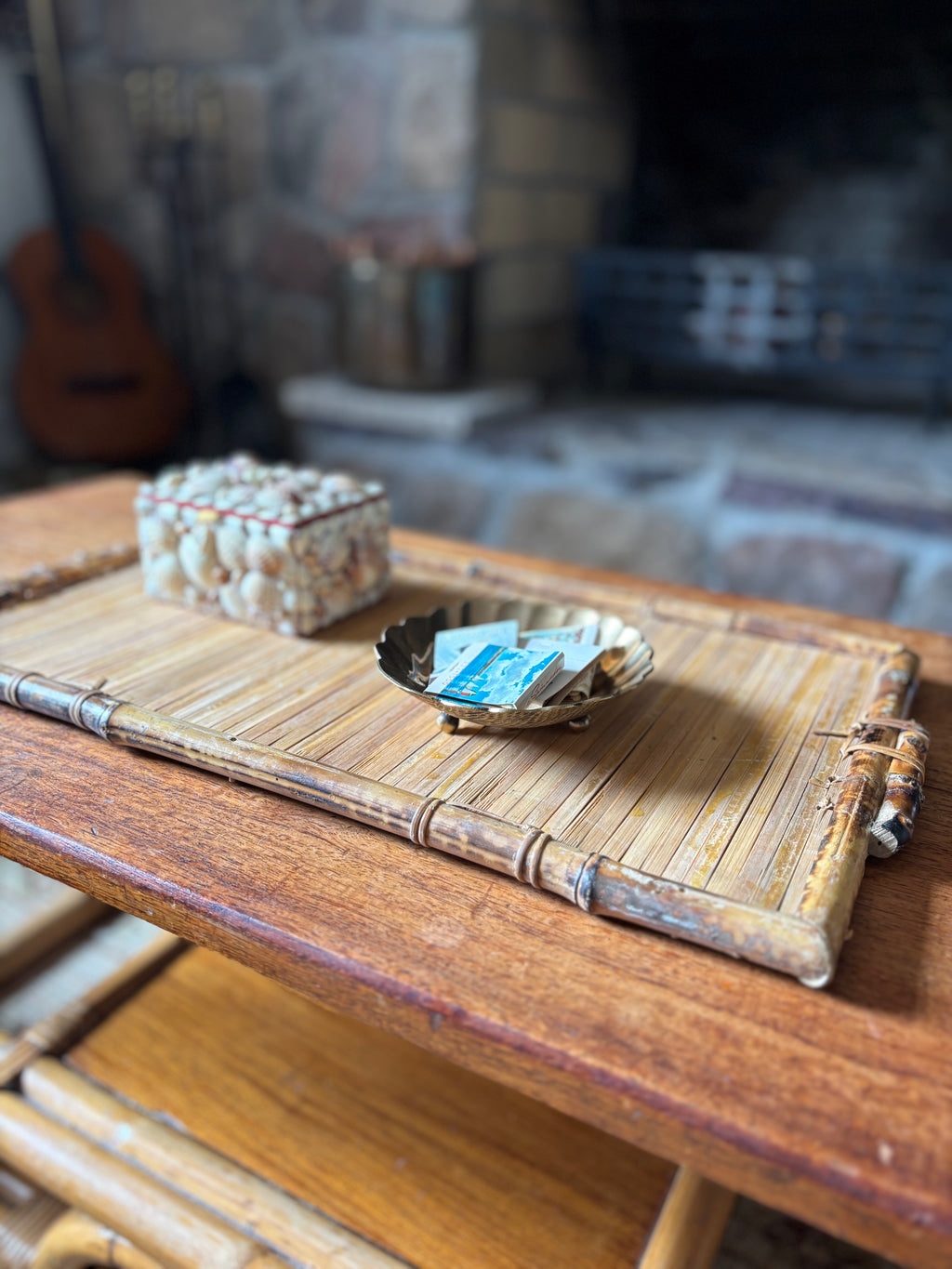 Vintage Bamboo Rattan Tray