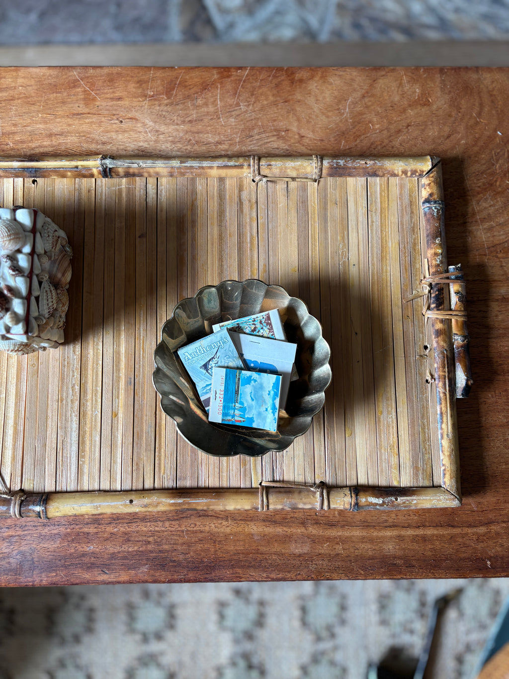Vintage Bamboo Rattan Tray