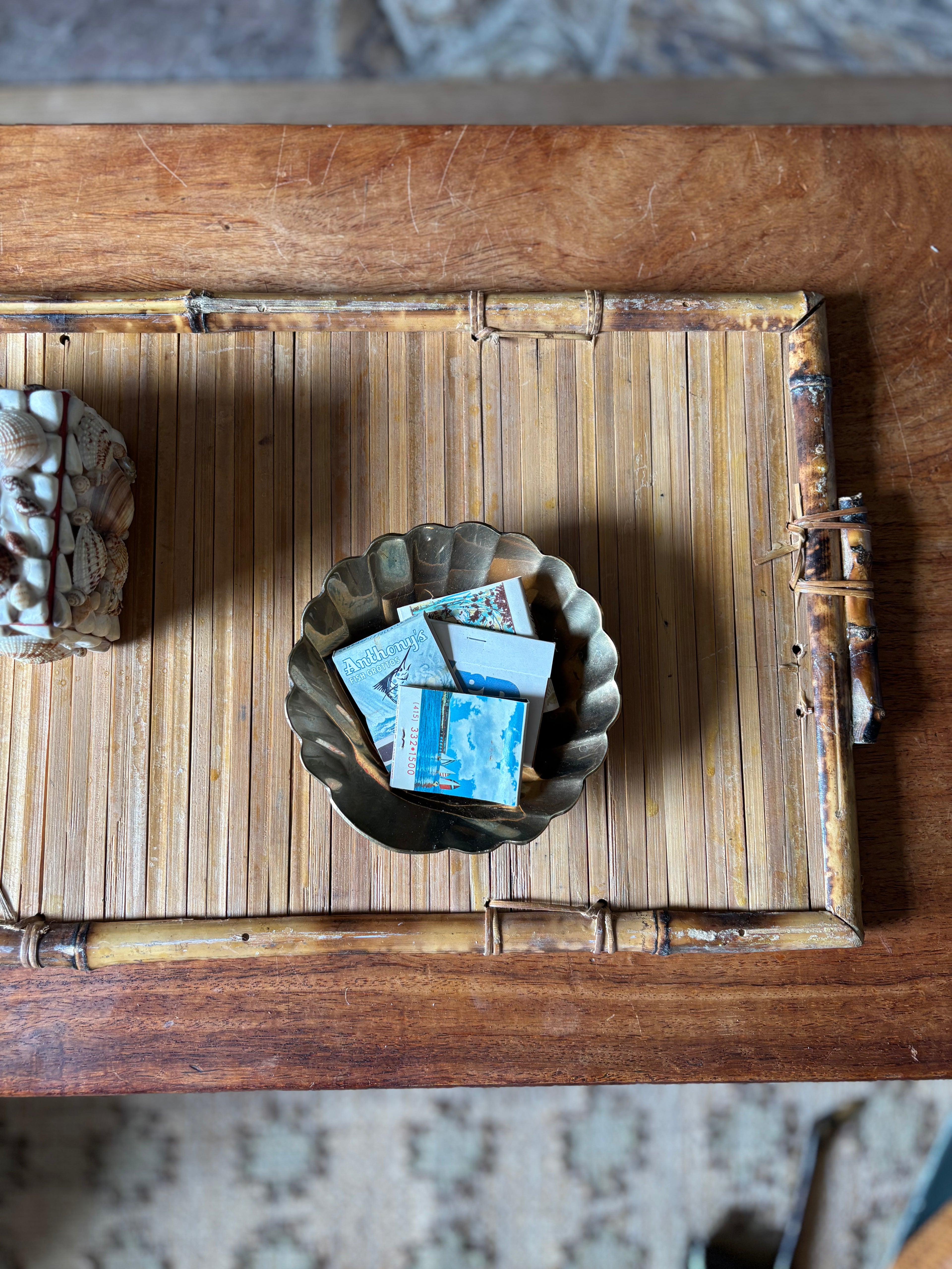 Vintage Bamboo Rattan Tray