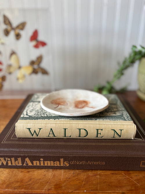 Handmade Ceramic Trinket Dish with Leaves